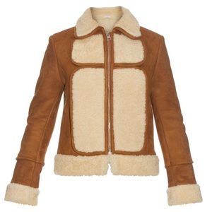 J.W Anderson PANELED AVIATOR JACKET Shearling Lambskin Leather Sheepskin $1,200